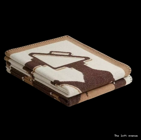 HERMES BLANKET TATERSALE WOOL THROW 0804